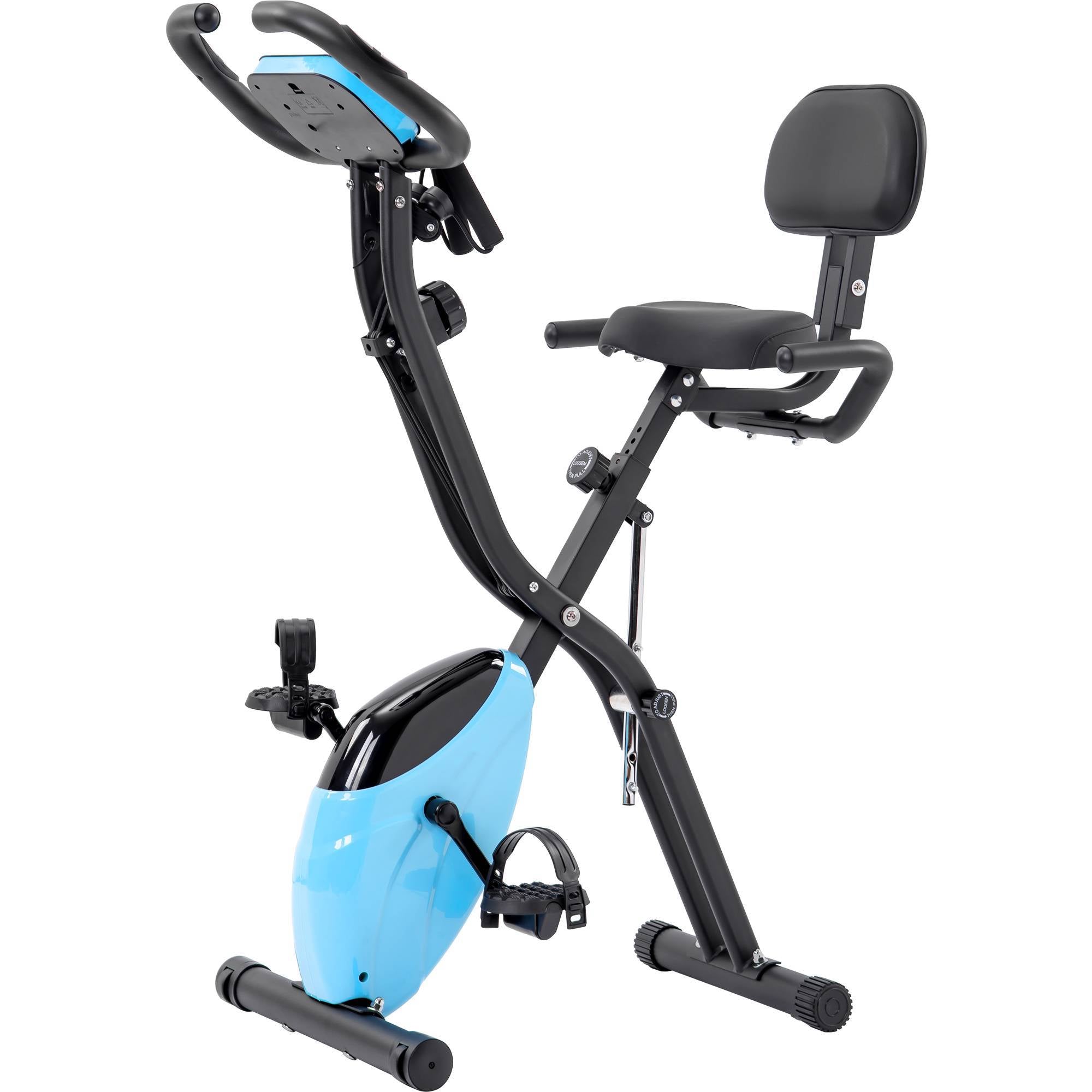 Folding Exercise Bike Fitness Upright And Recumbent X-Bike With 10-Level Resistance