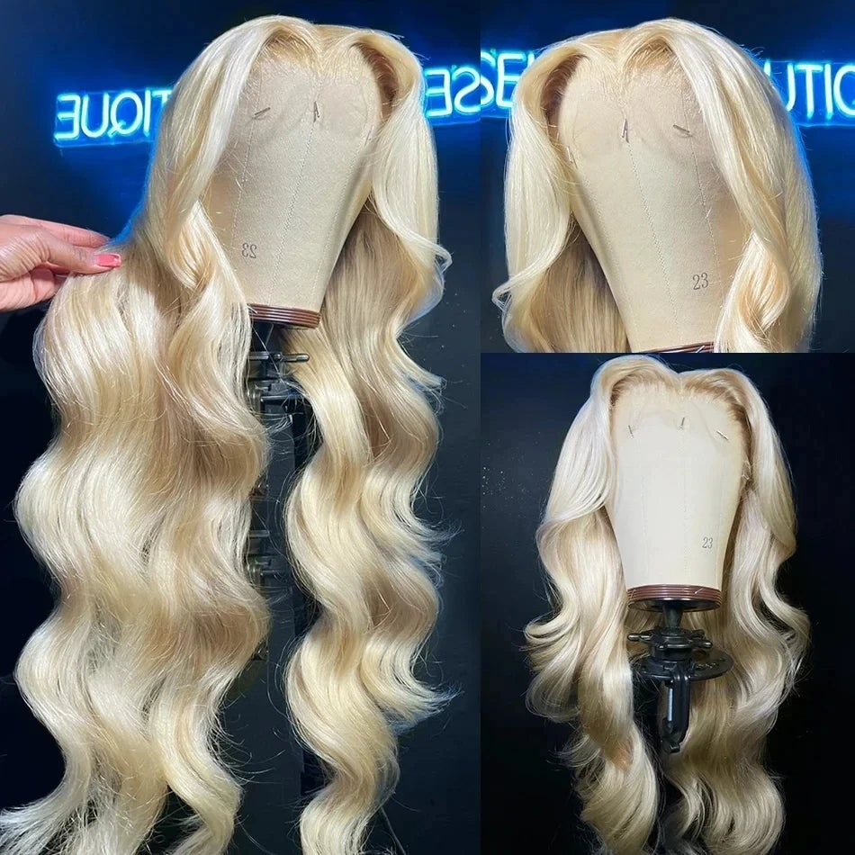 Blonde 613 13x6 HD Lace Frontal Wigs Brazilian Body Wave Lace Front Human Hair Wigs Pre plucked Body Wave 613 Lace Frontal Wigs