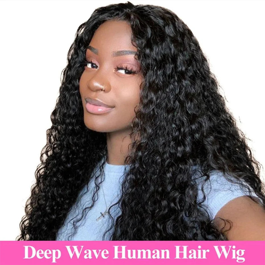 Water Wave Human Hair Wigs HD 13X6 Lace Frontal Wigs For Women  Pre plucked Water Wave Lace Front Wigs 180%