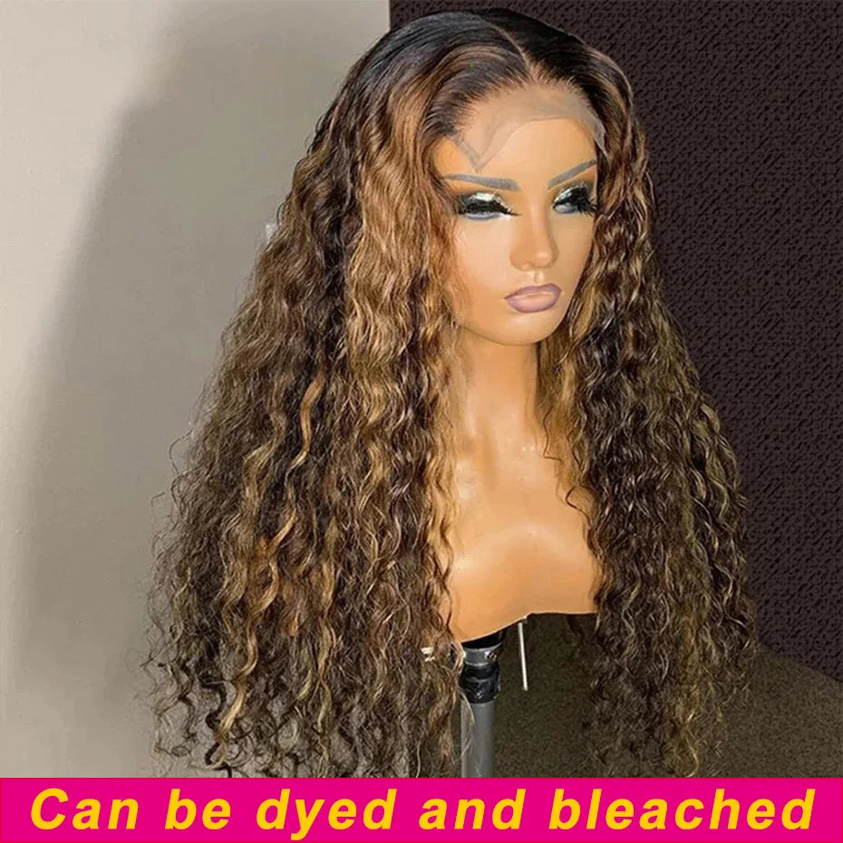 Water Wave Human Hair Wigs HD 13X6 Lace Frontal Wigs For Women  Pre plucked Water Wave Lace Front Wigs 180%