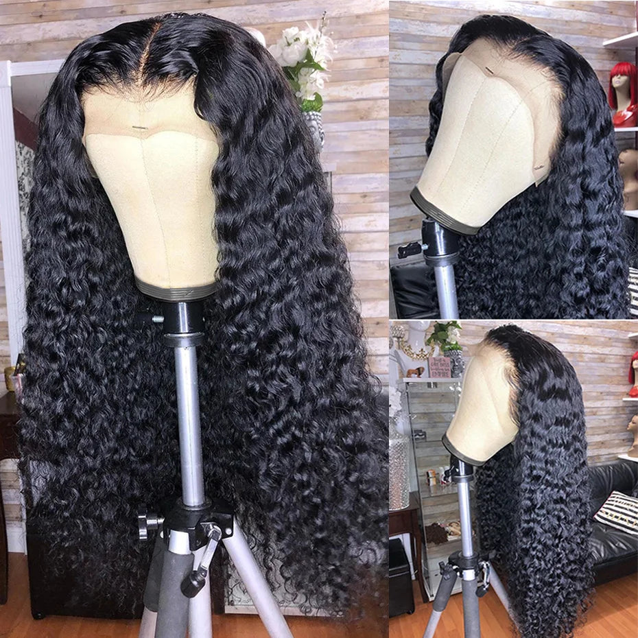 Water Wave Human Hair Wigs HD 13X6 Lace Frontal Wigs For Women  Pre plucked Water Wave Lace Front Wigs 180%