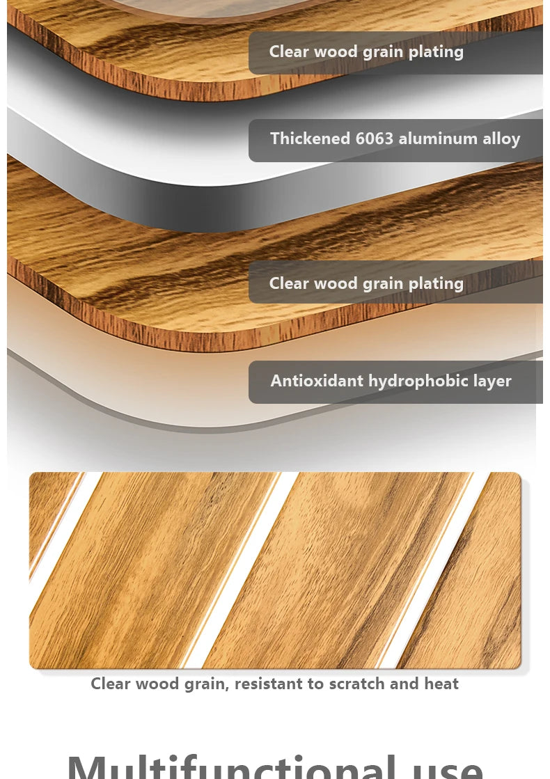 BISINNA Aluminum Alloy Custom Egg Roll Table Outdoor Folding Stove Boiling Tea Table Picnic Barbecue Wood Grain Egg Roll Table