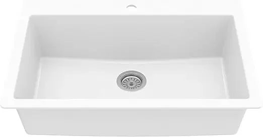 Top Mount. Large Single Bowl Quartz Kitchen Sink in