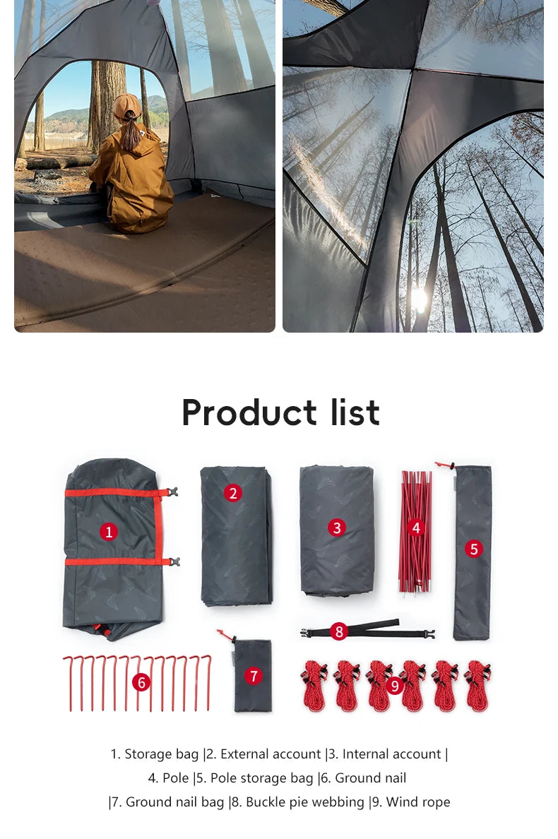 BISINNA 2-3 Person Camping Tent Waterproof Double Layer Lightweight Tent Portable Outdoor Hiking Trekking Travelling