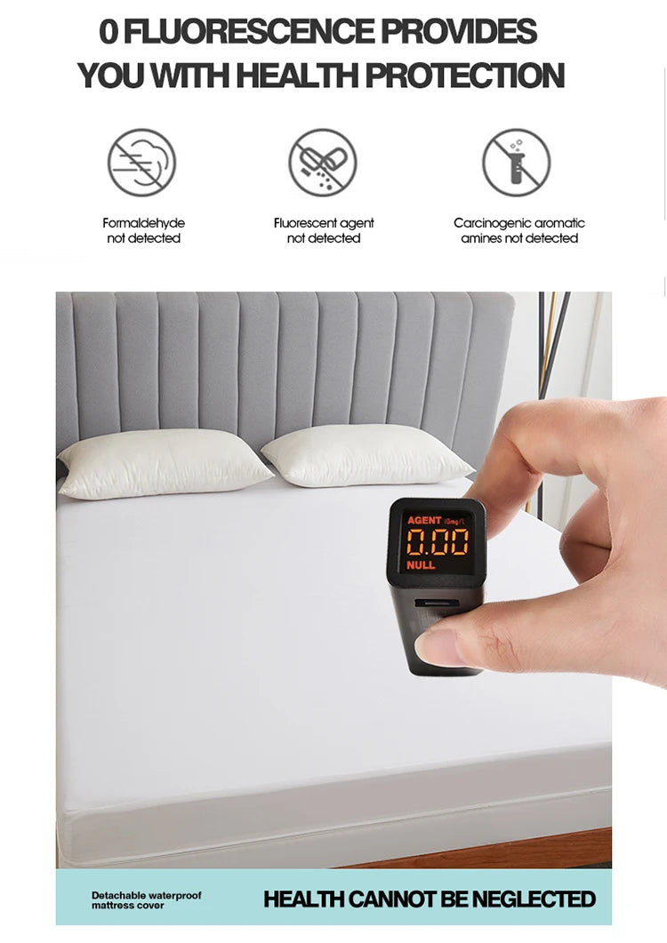 Waterproof Mattress Protector with Zipper Soft & Breathable Noiseless Mattress Cover for Single or Double Bed, Queen/King Size