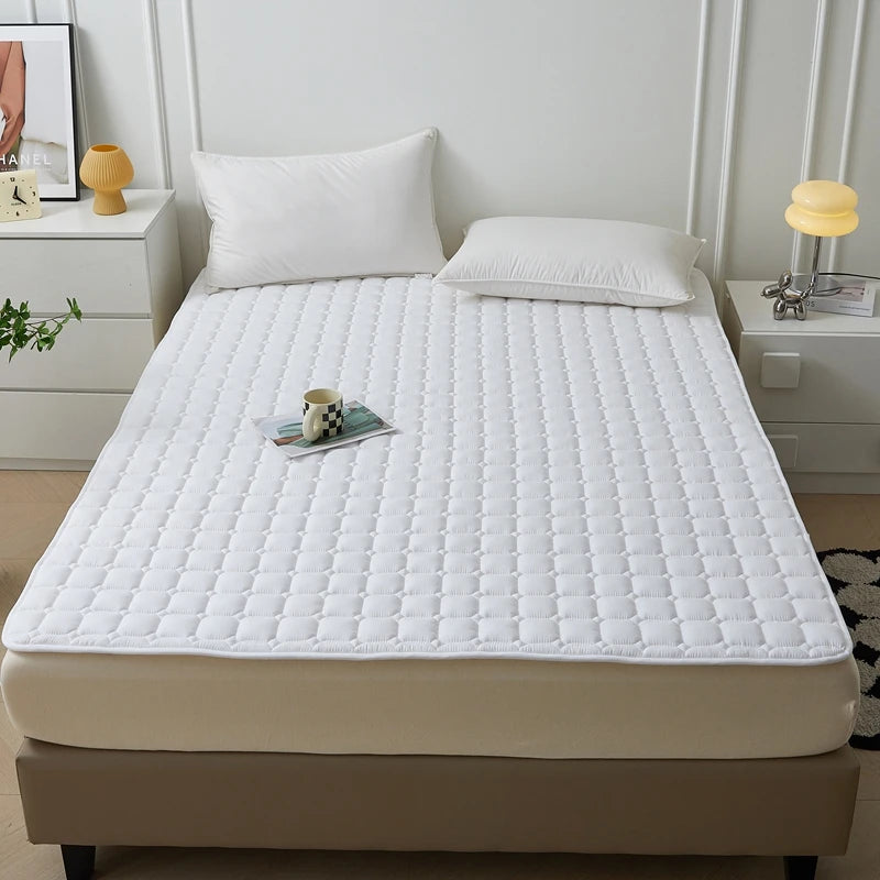 Waterproof Quilted Mattress Protector Cover Thickened Breathable Mattress Topper for Single or Double Bed