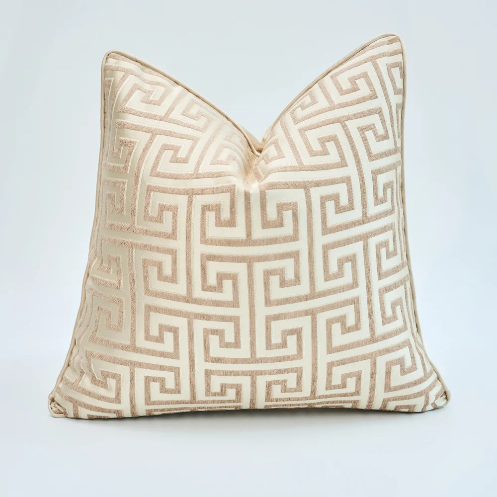 Throw Decor Pillow Covers (no filling)  for Couch Sofa Bed, GreyBeige Cushion Covers 45x45cm/50x50cm