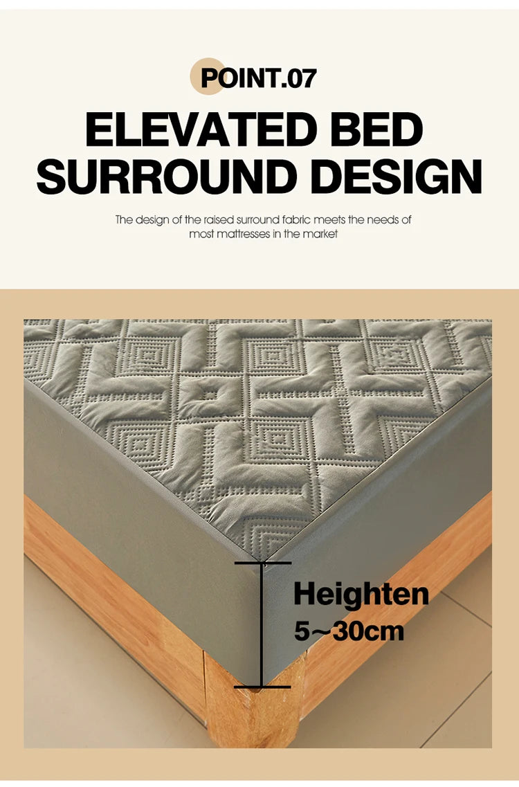 Waterproof Bed Sheet Quilted Throw Mattress Cover for Winter Elastic Fitted Sheet  Protector Full Queen King 160/140*200cm