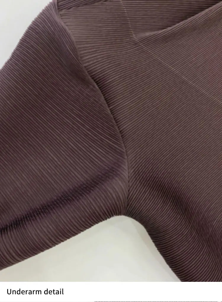 Miyake Pleated Gradient Turndown Collar Lantern Long Sleeve Jacket Women 2024 New Original Designer Abaya Fashion Long Coats