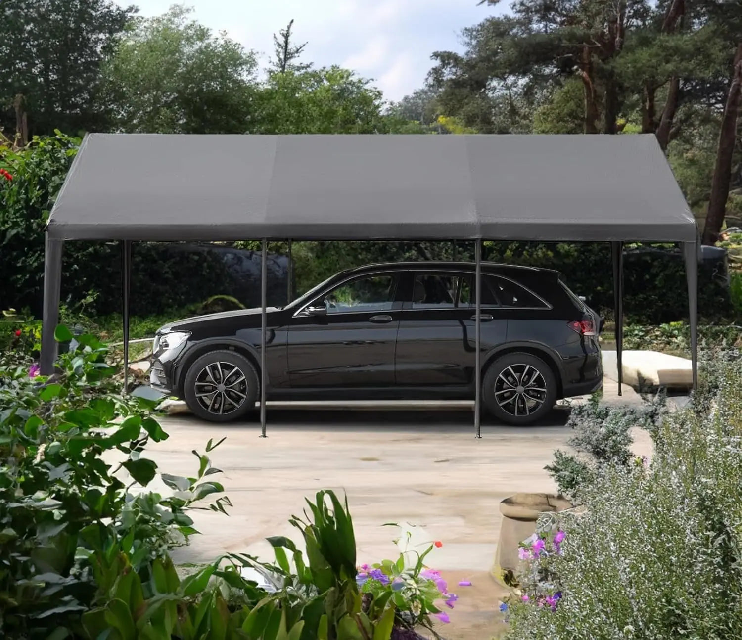 10x20 Ft Heavy Duty Canopy Steel Canopy Storage Shed,Portable Garage Party Tent,Portable Garage  (Grey)