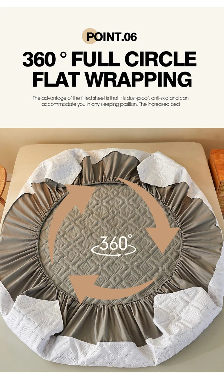 Waterproof Bed Sheet Quilted Throw Mattress Cover for Winter Elastic Fitted Sheet  Protector Full Queen King 160/140*200cm