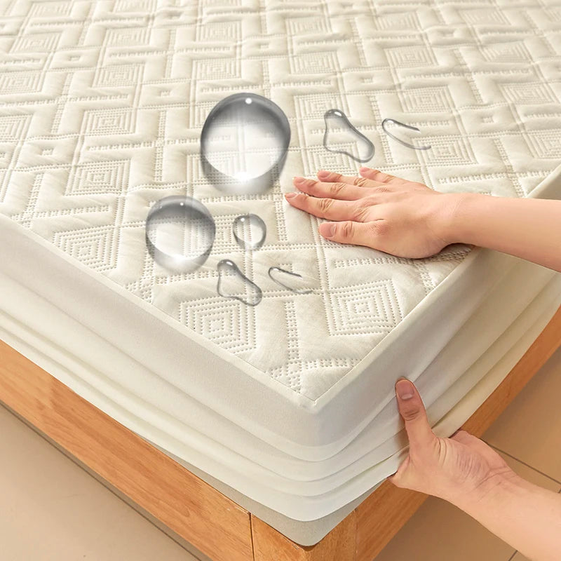 Waterproof Bed Sheet Quilted Throw Mattress Cover for Winter Elastic Fitted Sheet  Protector Full Queen King 160/140*200cm