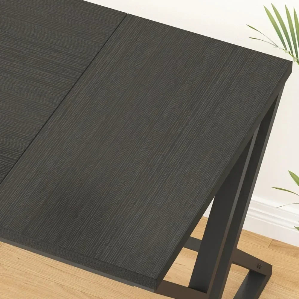 70.8" Black Computer Desk, Large Industrial Pc Study Home Office Desk, Long Modern Wood Gaming Work Writing Desk