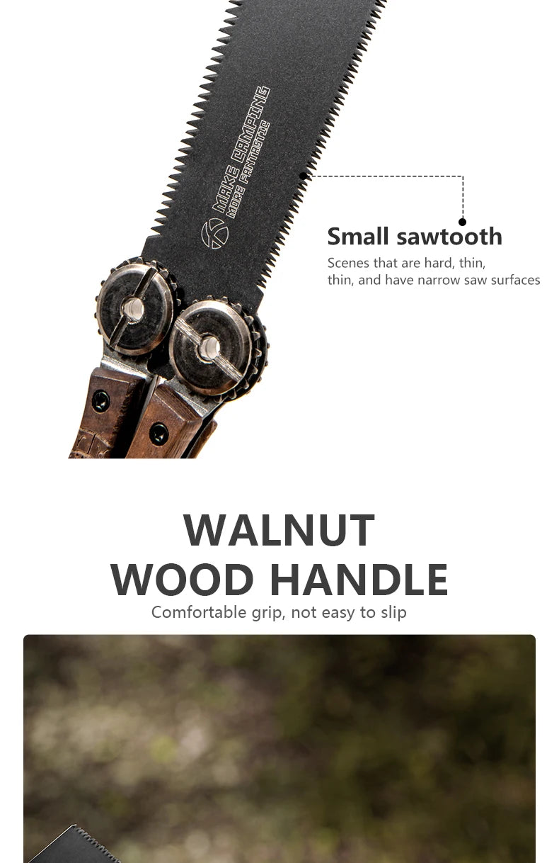 BISINNA 1pcs Double-sided Folding Saw Hand-held Logging Saw Outdoor Camping Gardening Woodworking Tool