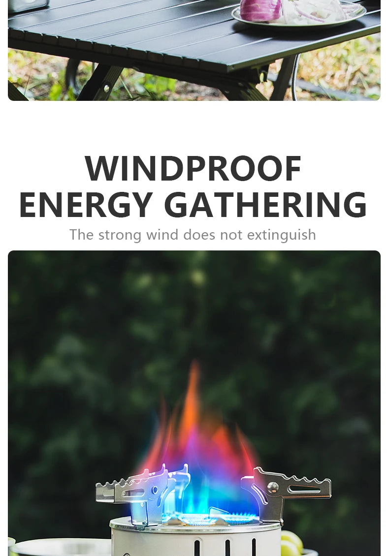 BISINNA Camping Gas Stove Portable Furnace Strong Firepower Burner Outdoor Barbecue Picnic Hiking Tourism Supplies