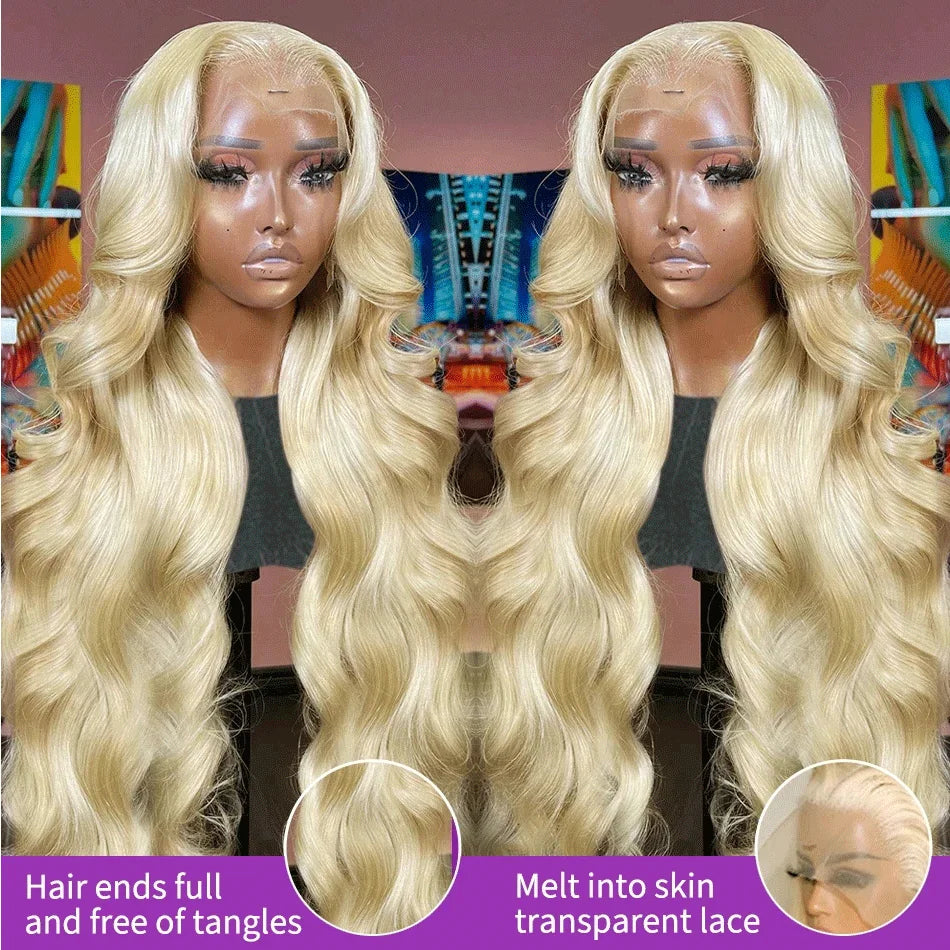 Blonde 613 13x6 HD Lace Frontal Wigs Brazilian Body Wave Lace Front Human Hair Wigs Pre plucked Body Wave 613 Lace Frontal Wigs