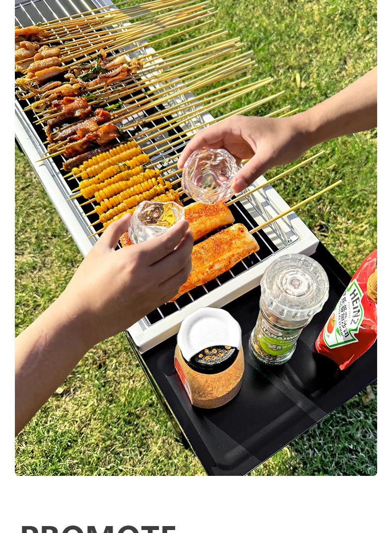 BISINNA Outdoor Barbecue Grill Portable Folding Charcoal Stove Camping Burner Brazier for Travel Picnic BBQ