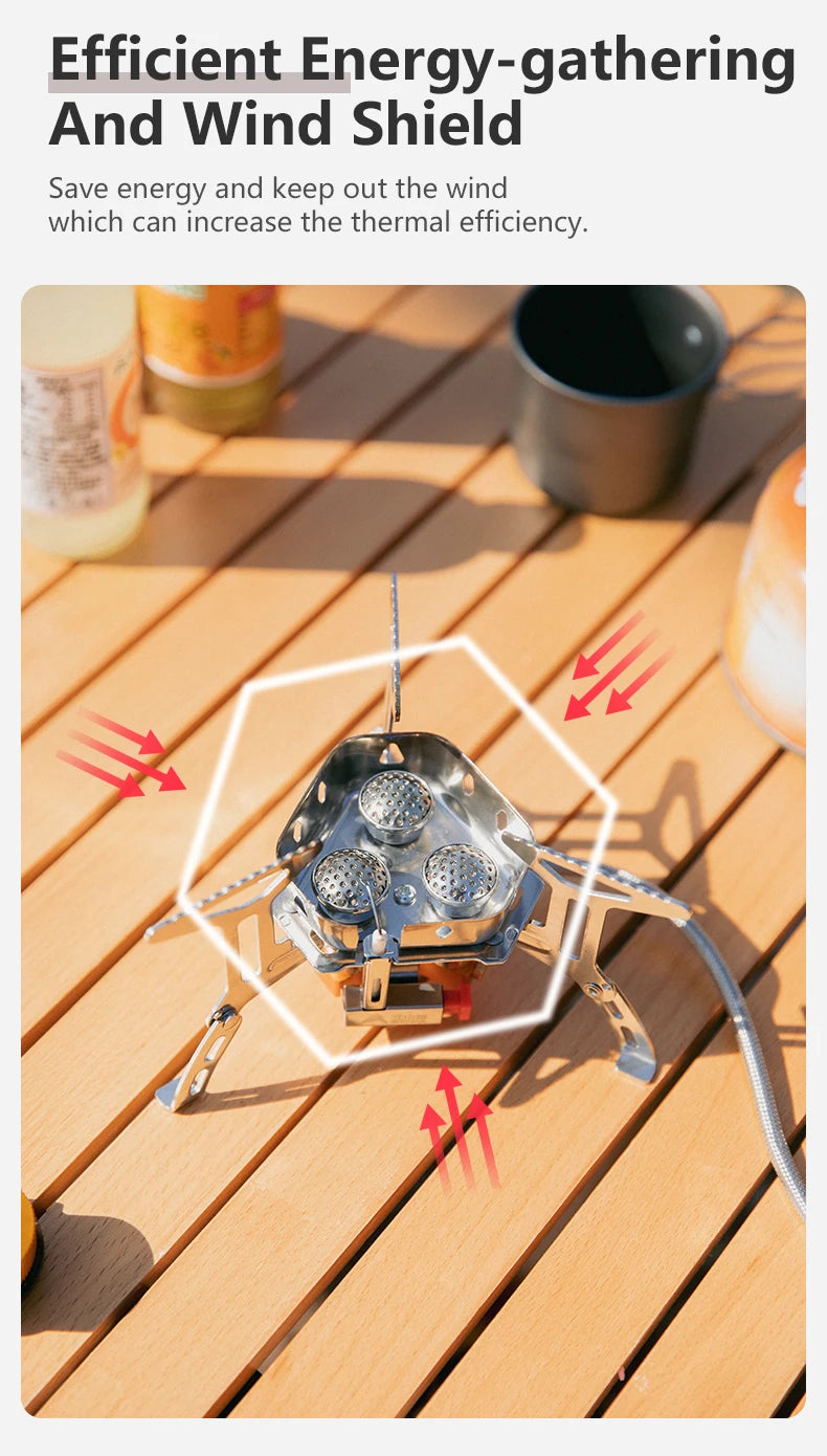 BISINNA Camping Gas Stove 5800W Tourist Folding Burner Portable Furnace Outdoor BBQ Hiking Picnic Equipment