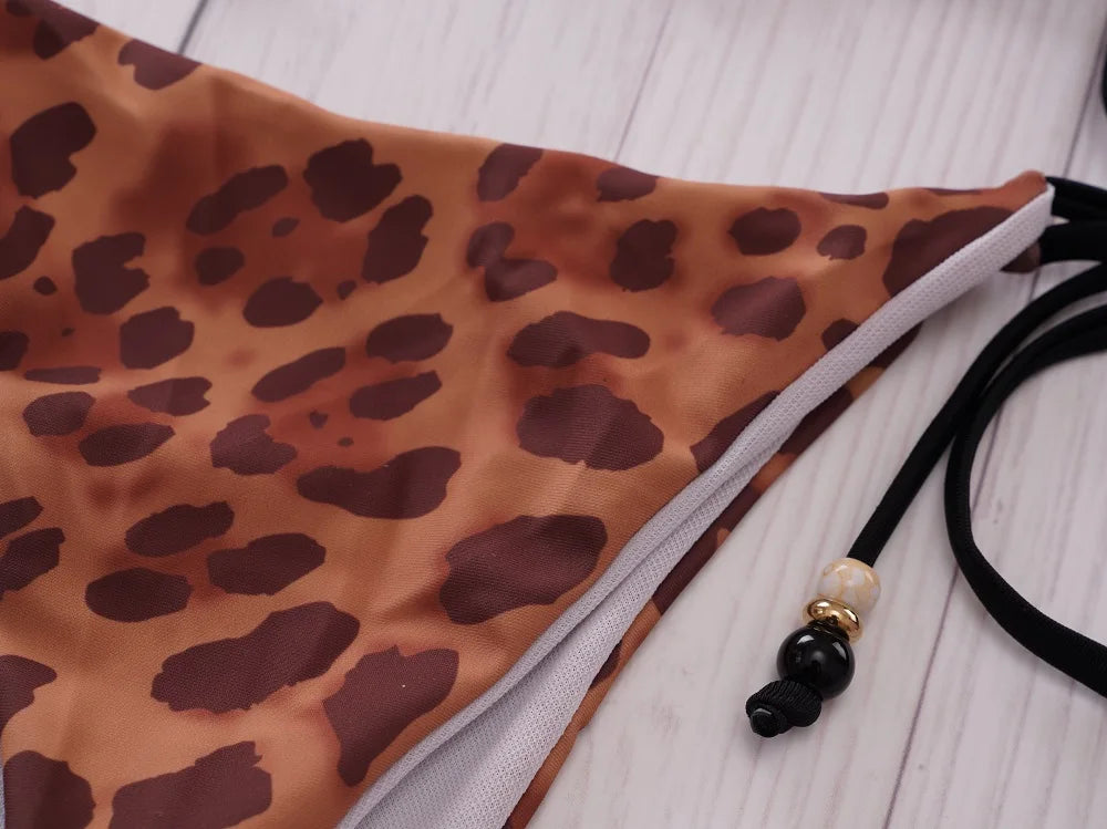 EDOLYNSA Sexy Zebra Stripes 3 Pieces Bikini Set 2024 Summer Beach Wear Triangle Bikinis Swimsuit Skirt Swimwear Cover-up A1554