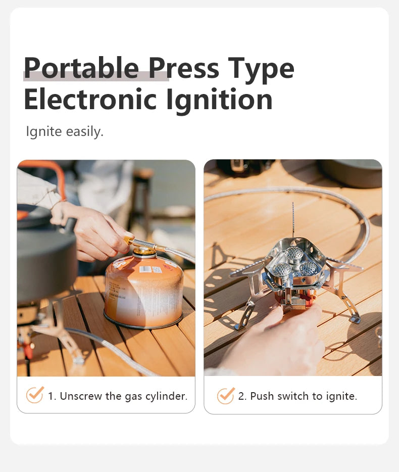 BISINNA Camping Gas Stove 5800W Tourist Folding Burner Portable Furnace Outdoor BBQ Hiking Picnic Equipment