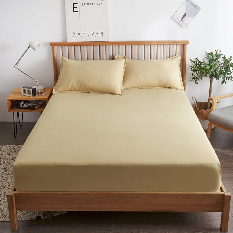 85% Cotton Bed Sheet with Elastic Band Replacement Fitted Bed Sheet Eur Mattress Protective Cover 135/140/160  Double Linens