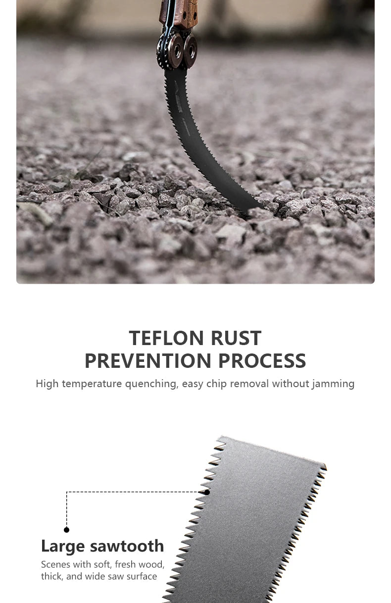 BISINNA 1pcs Double-sided Folding Saw Hand-held Logging Saw Outdoor Camping Gardening Woodworking Tool