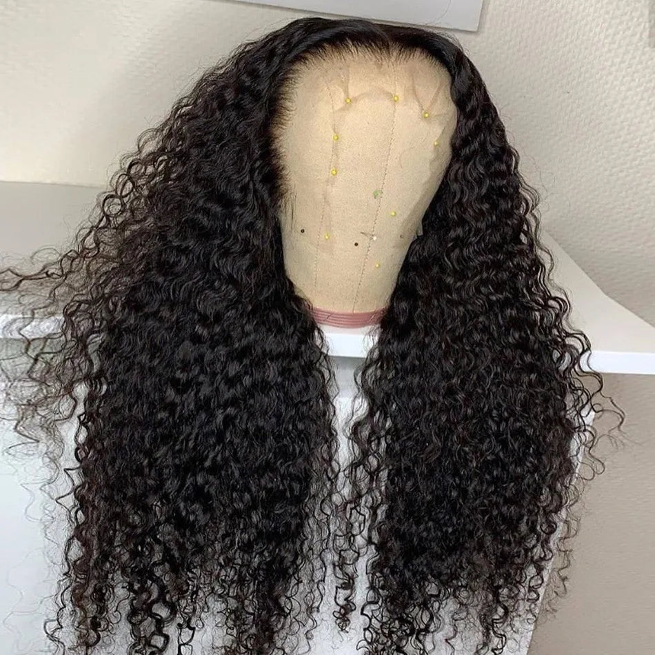 30 40 Inches Long HD Curly 13X6 Lace Frontal Wigs Curly Human Hair Wigs For Women Pre plucked Lace Front Human Hair Wigs 180%