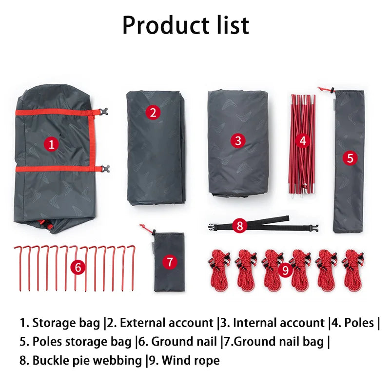 BISINNA 2-3 Person Camping Tent Waterproof Double Layer Lightweight Tent Portable Outdoor Hiking Trekking Travelling