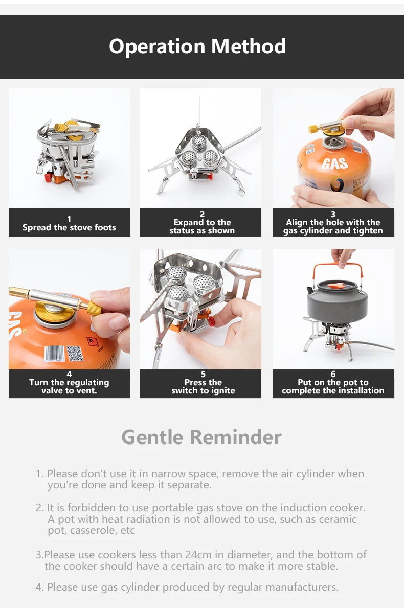 BISINNA Camping Gas Stove 5800W Tourist Folding Burner Portable Furnace Outdoor BBQ Hiking Picnic Equipment