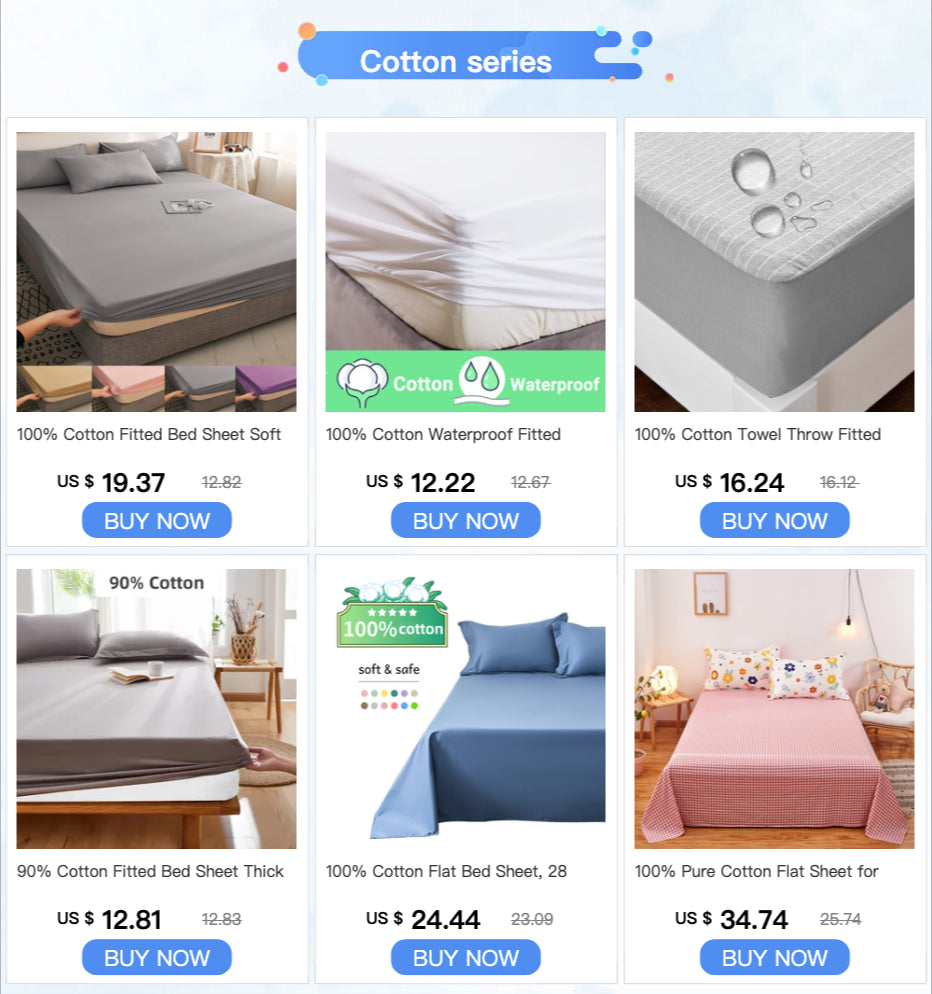 85% Cotton Bed Sheet with Elastic Band Replacement Fitted Bed Sheet Eur Mattress Protective Cover 135/140/160  Double Linens