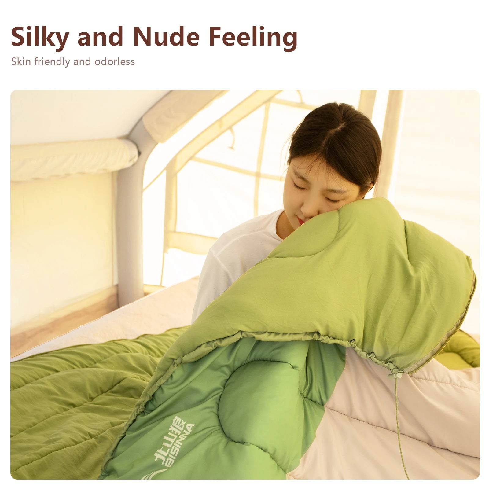 BISINNA 120cm Width Large Winter Cotton Sleeping Bag Outdoor Lightweight Camping Supplies Hiking Trekking Tourism