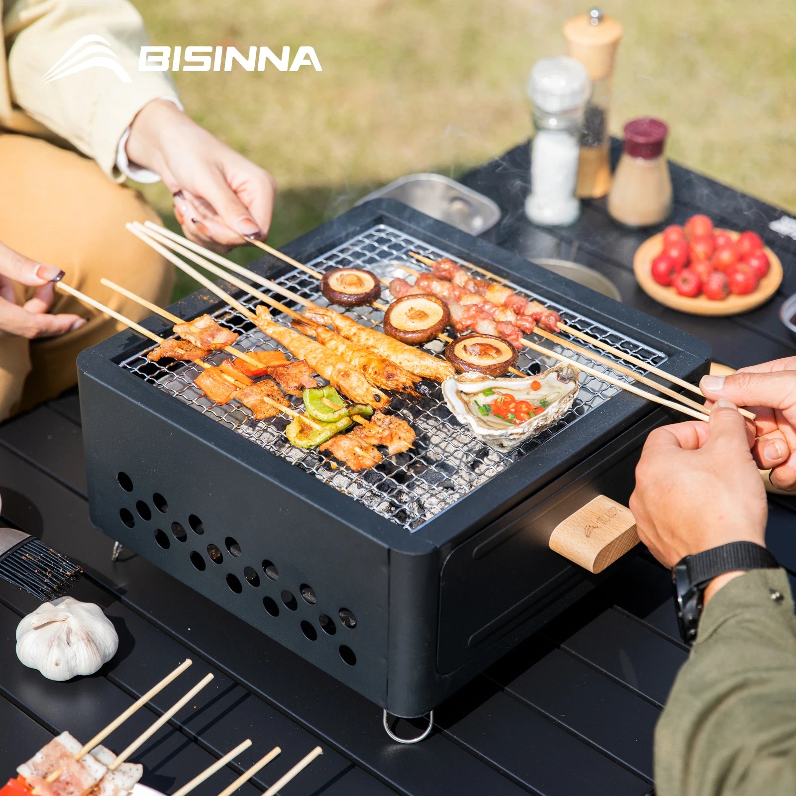 BISINNA Multi-functional Camping Stove BBQ Charcoal Grill Portable Burner Outdoor Camp Picnic