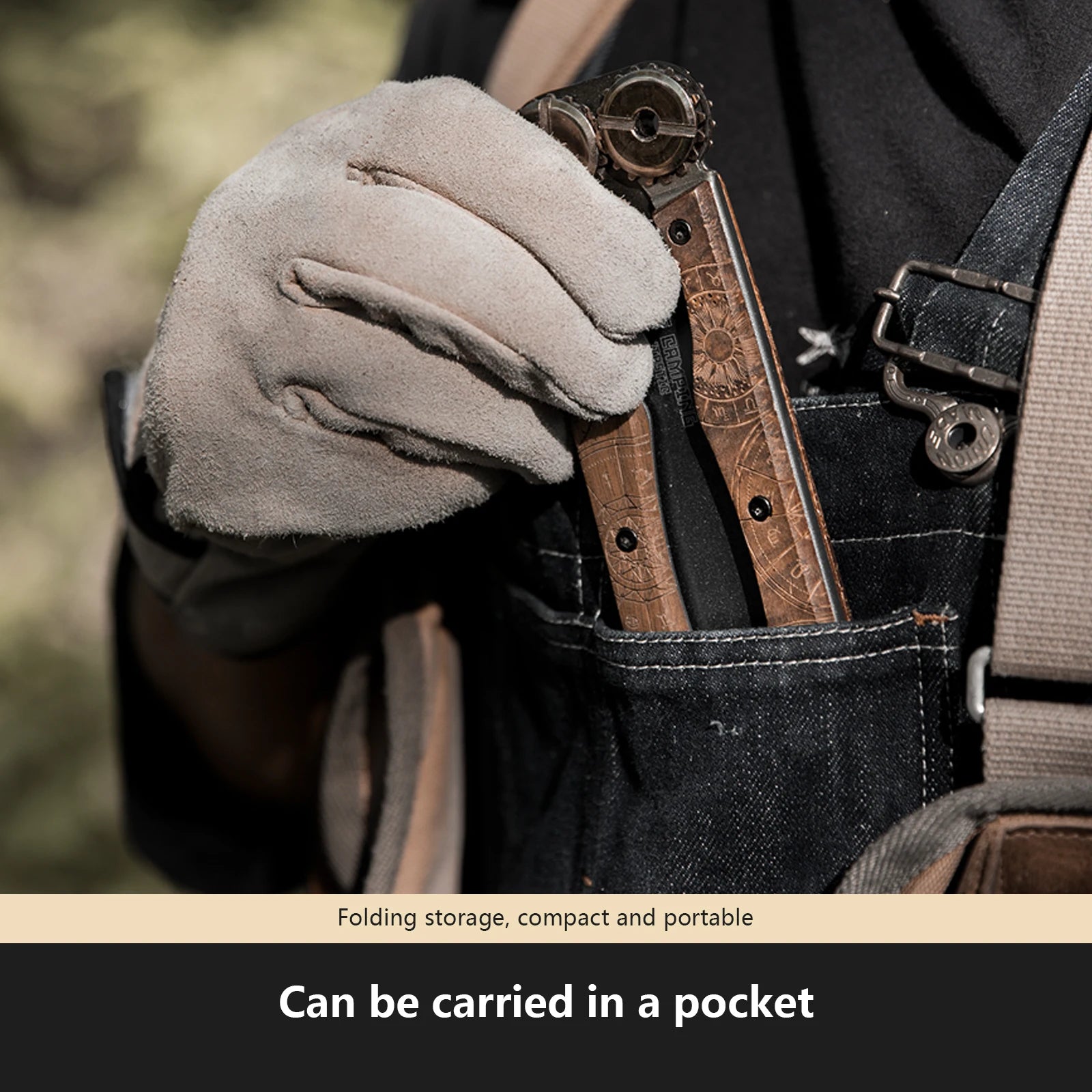 BISINNA 1pcs Double-sided Folding Saw Hand-held Logging Saw Outdoor Camping Gardening Woodworking Tool