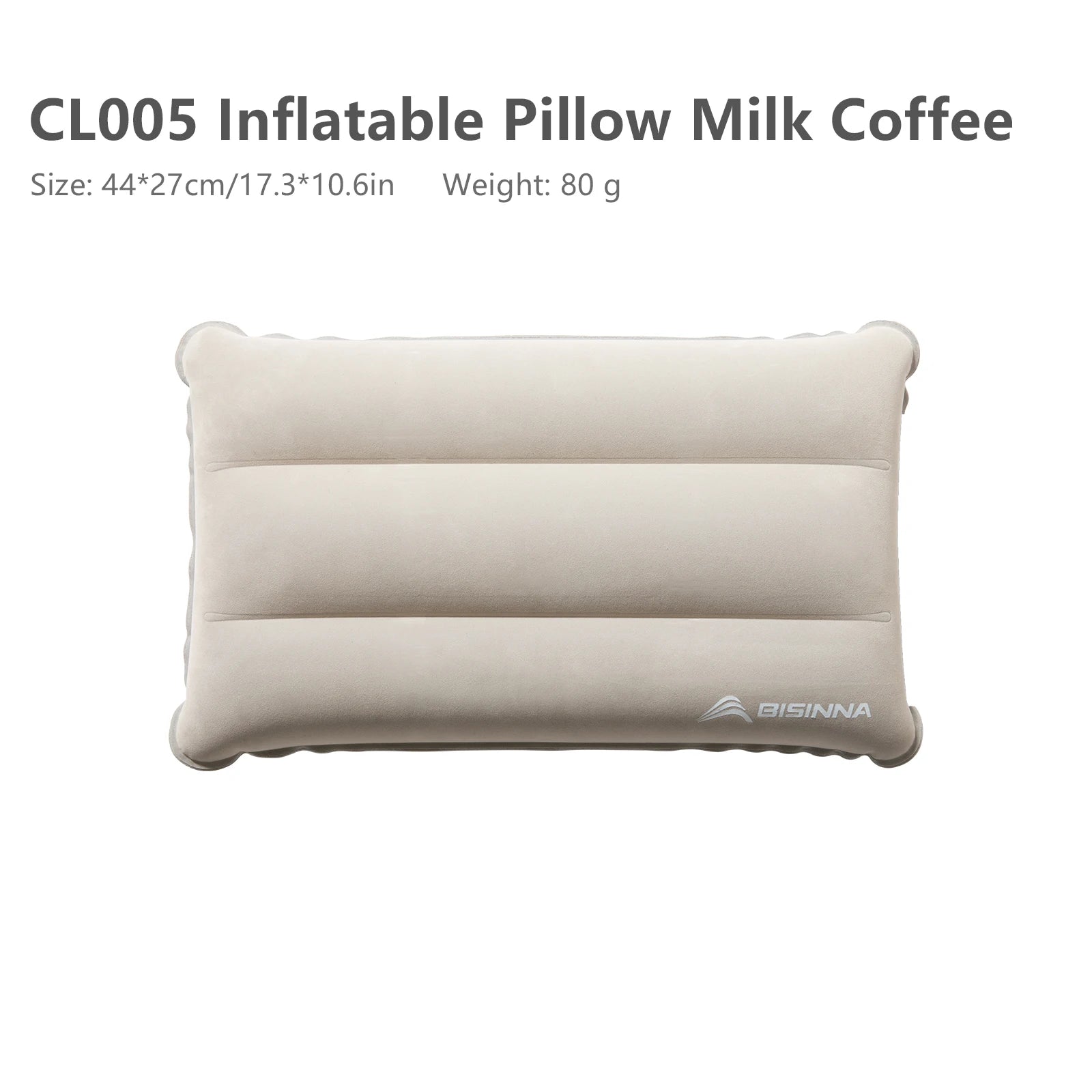 BISINNA Inflatable Pillow,Portable Camping Neck Pillow,Compressible Folding Flocking Air Cushion for Sleeping Travel Hiking