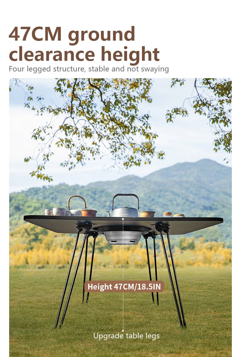 BISINNA Outdoor Folding Barbeque Stove Portable Camping BBQ Charcoal Grill With Widen Desktop Patio Tea Boiling