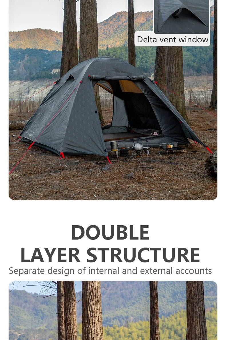 BISINNA 2-3 Person Camping Tent Waterproof Double Layer Lightweight Tent Portable Outdoor Hiking Trekking Travelling