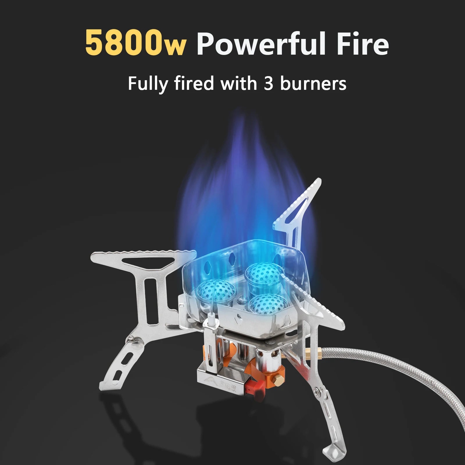 BISINNA Camping Gas Stove 5800W Tourist Folding Burner Portable Furnace Outdoor BBQ Hiking Picnic Equipment