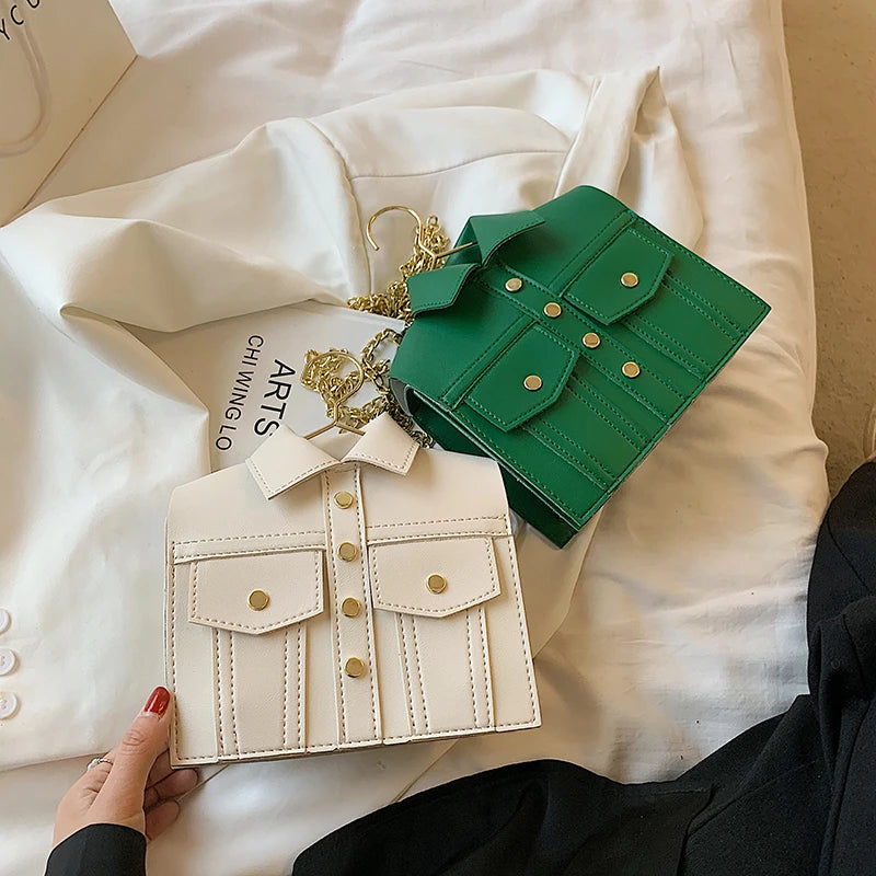 Luxury Brand Jacket Shoulder Bag for Women High Quality PU Crossbody Bags Cute Purse and Handbag Designer Chain Crossbody Bag