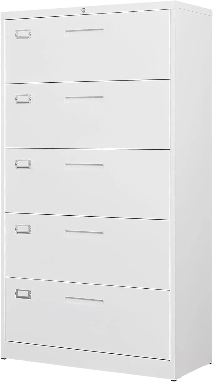 5 Drawer File Cabinet with Lock,Metal Lateral Filing Cabinets for Home Office Hanging Files Letter