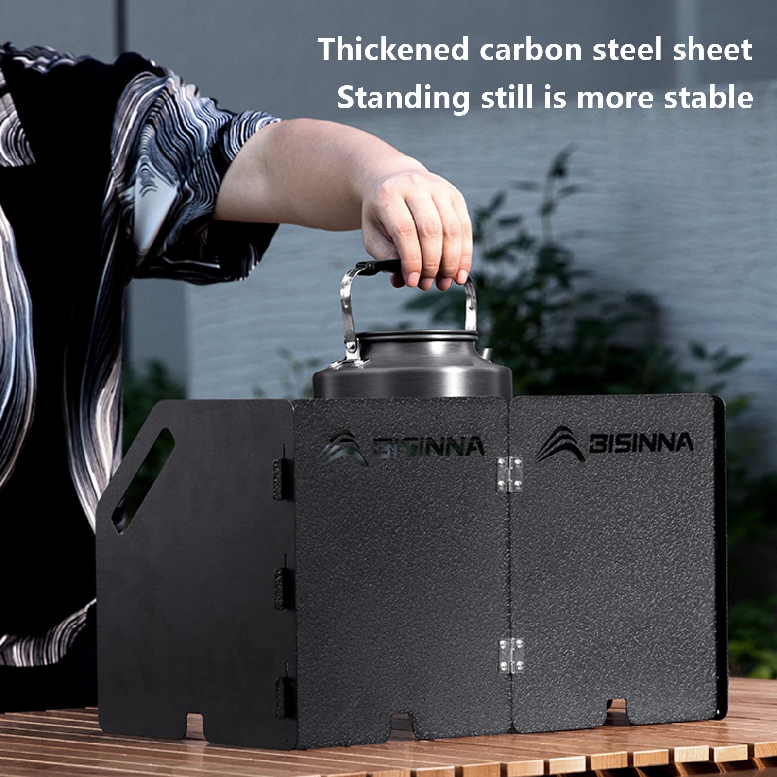 BISINNA Folding Gas Stove Windshield Camping Cooking Burner Windproof Screen For Outdoor Picnic Cassette Stove