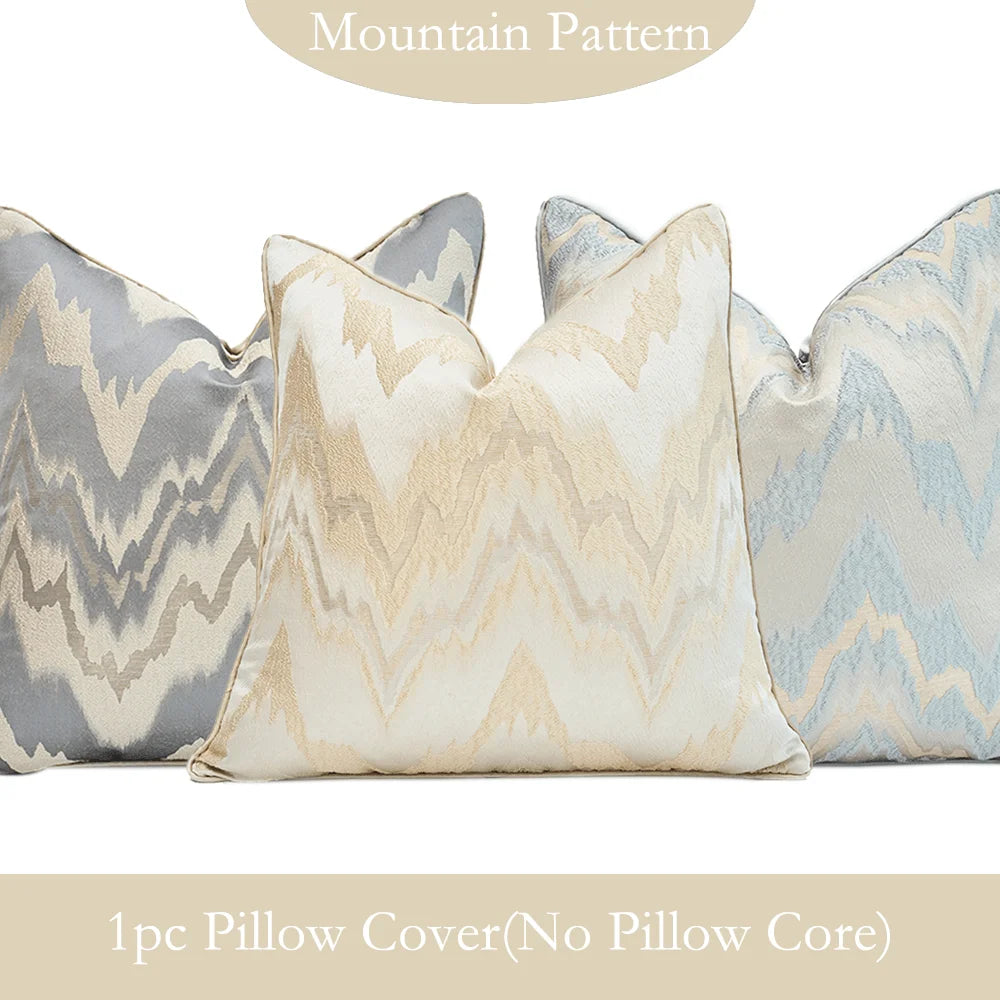 Throw Decor Pillow Covers (no filling)  for Couch Sofa Bed, GreyBeige Cushion Covers 45x45cm/50x50cm