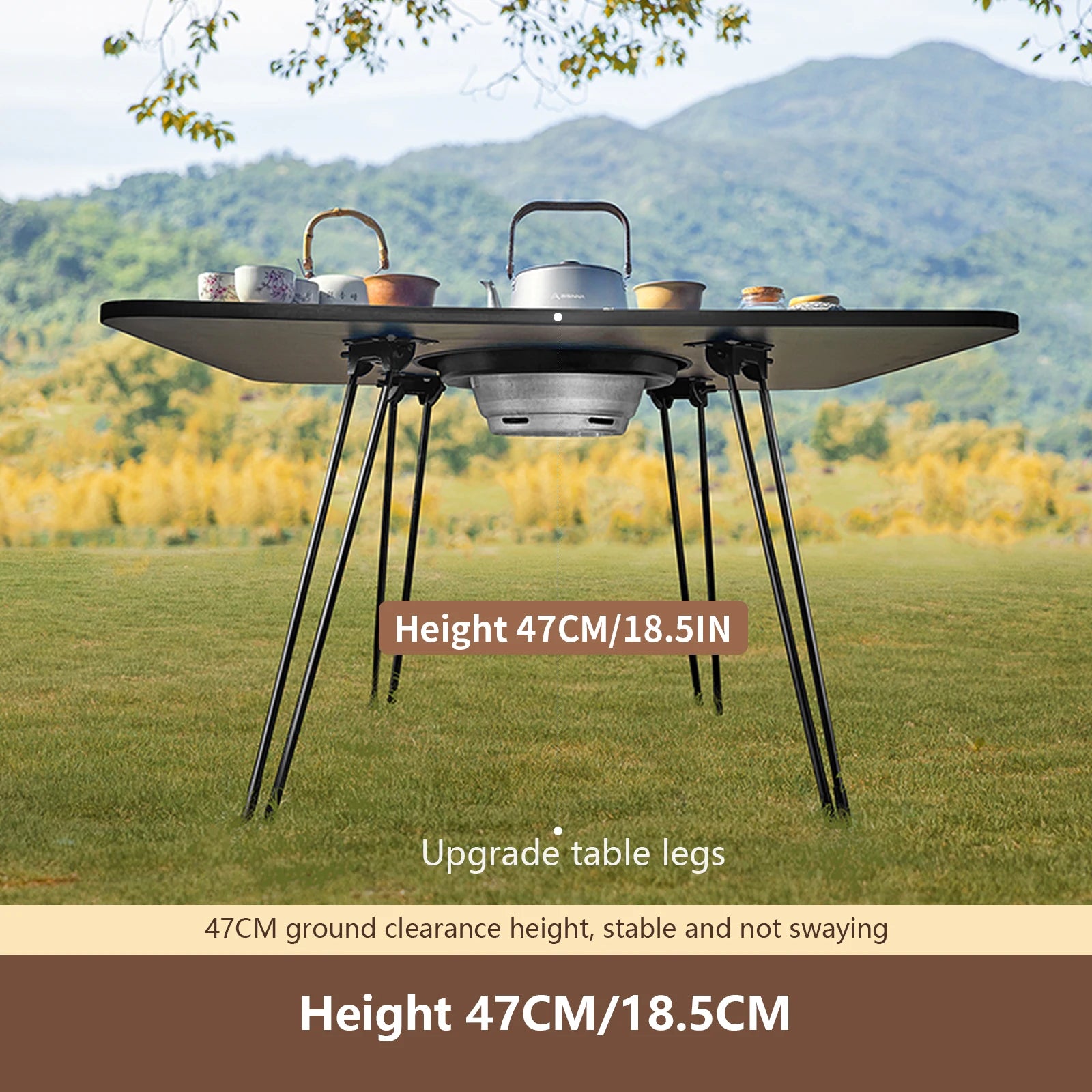 BISINNA Outdoor Folding Barbeque Stove Portable Camping BBQ Charcoal Grill With Widen Desktop Patio Tea Boiling