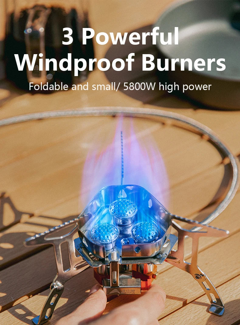 BISINNA Camping Gas Stove 5800W Tourist Folding Burner Portable Furnace Outdoor BBQ Hiking Picnic Equipment