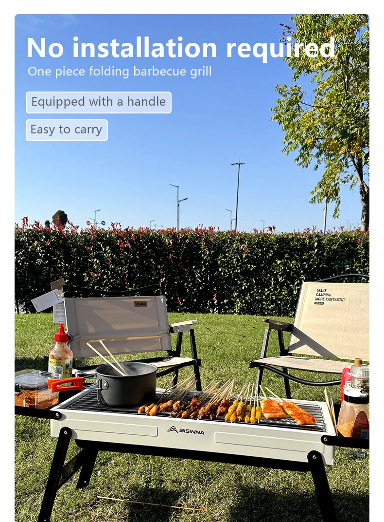 BISINNA Outdoor Barbecue Grill Portable Folding Charcoal Stove Camping Burner Brazier for Travel Picnic BBQ