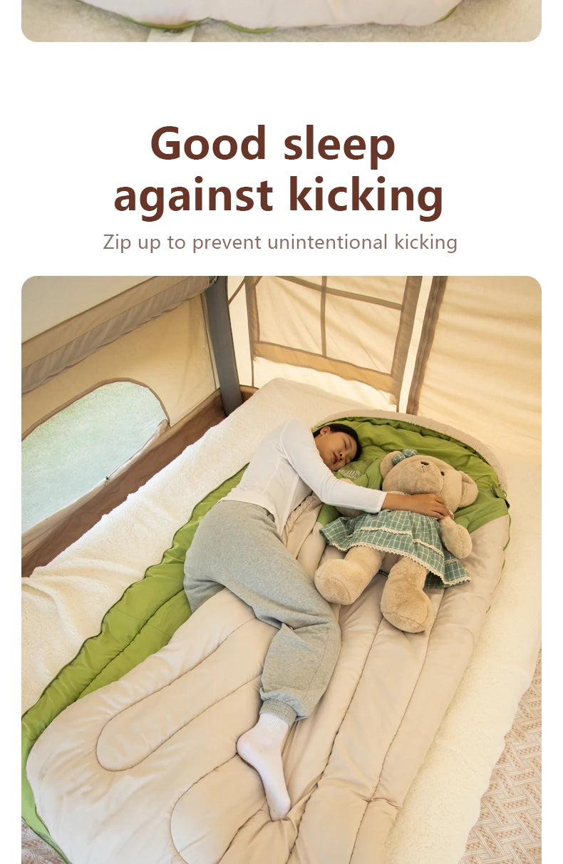 BISINNA 120cm Width Large Winter Cotton Sleeping Bag Outdoor Lightweight Camping Supplies Hiking Trekking Tourism