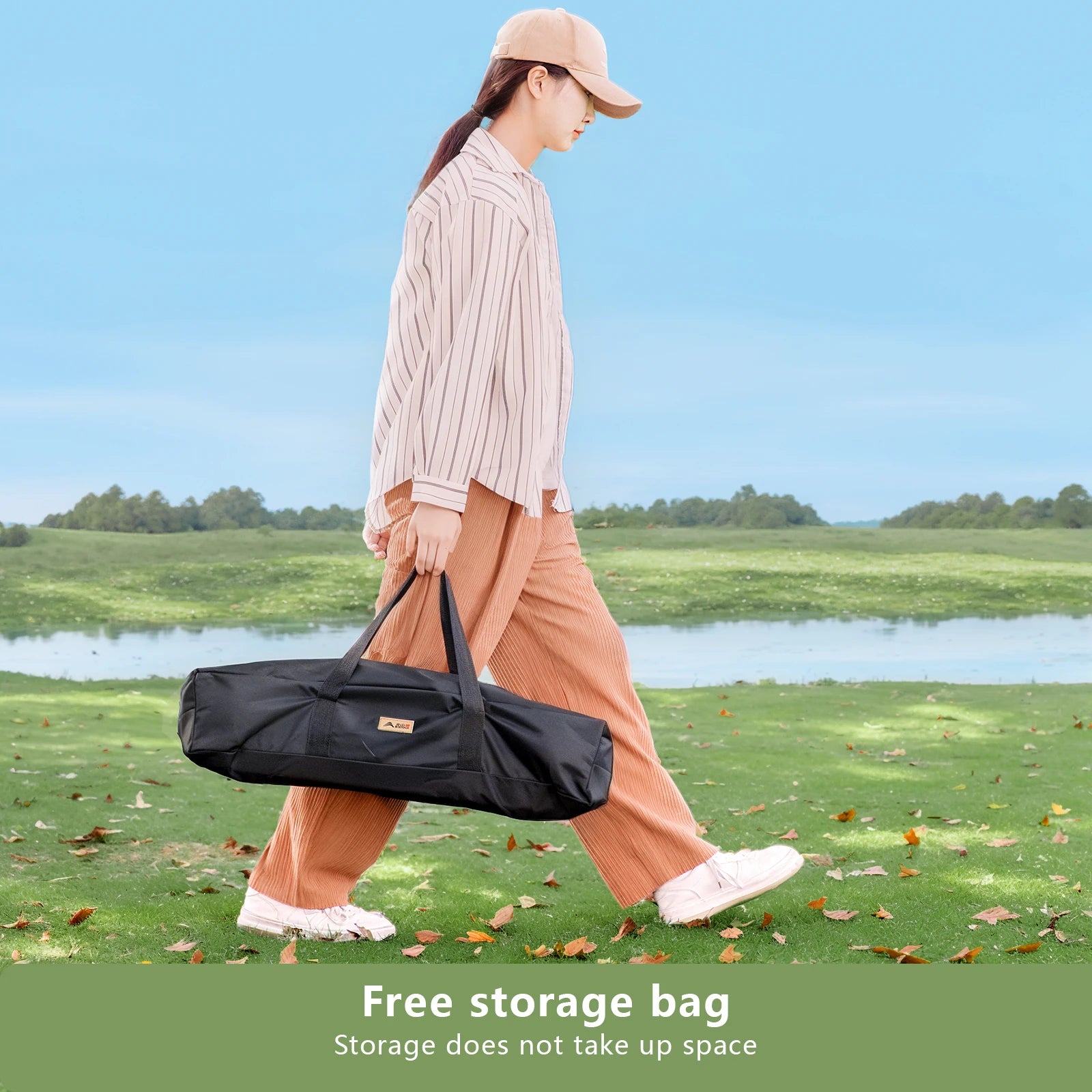 BISINNA Outdoor Egg Roll Table Portable Folding Table Carbon Steel Desk for Picnic Camping Hiking Travel Barbeque With Carry Bag