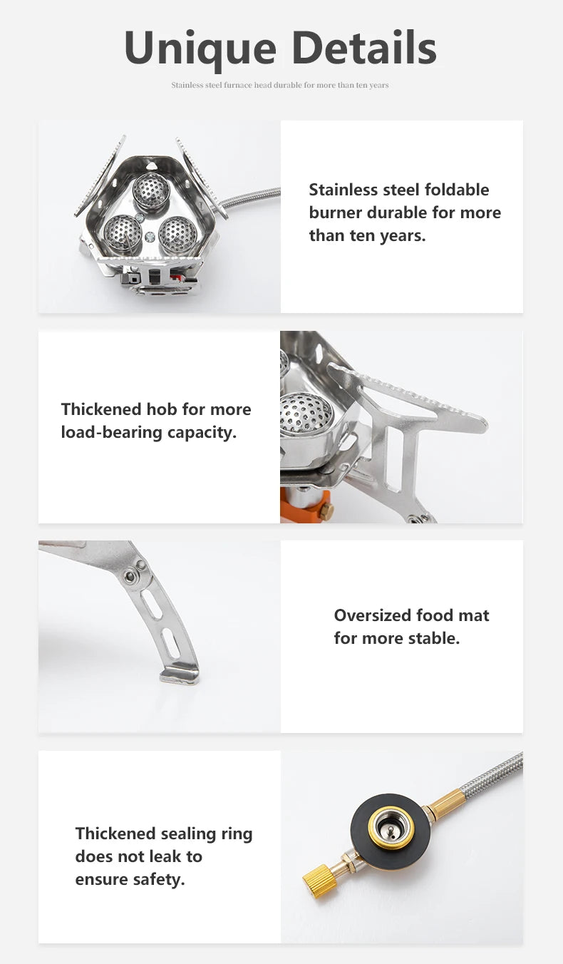 BISINNA Camping Gas Stove 5800W Tourist Folding Burner Portable Furnace Outdoor BBQ Hiking Picnic Equipment