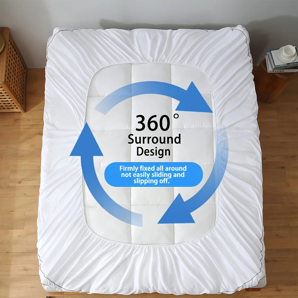 1pc Cooling Mattress Topper, Extra Thick Quilted Mattress Pad Cover with Deep Pocket, Fluffy & Soft Knitted Mattress Protector