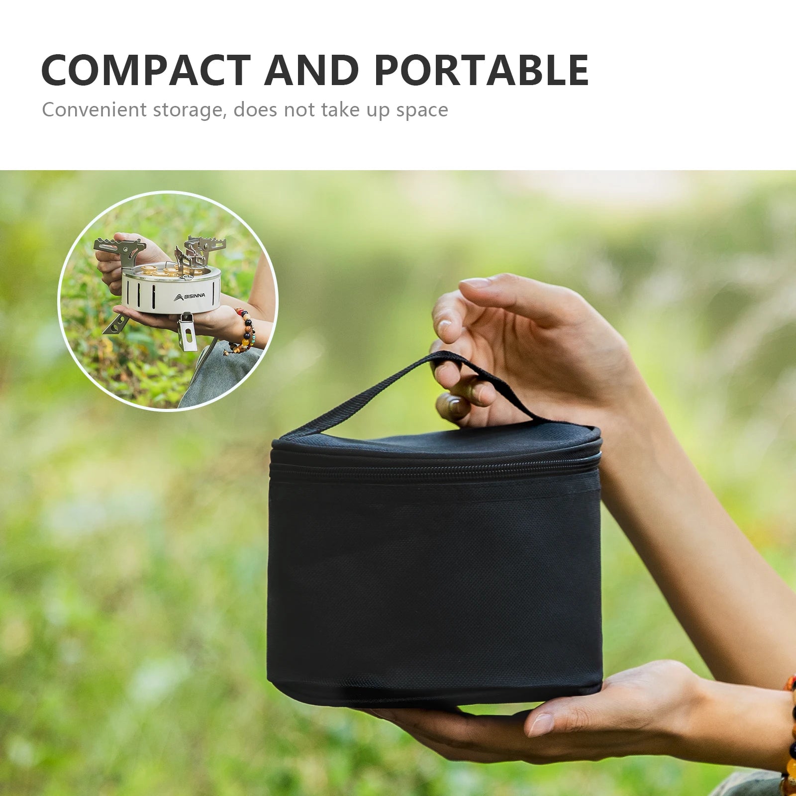 BISINNA Camping Gas Stove Portable Furnace Strong Firepower Burner Outdoor Barbecue Picnic Hiking Tourism Supplies