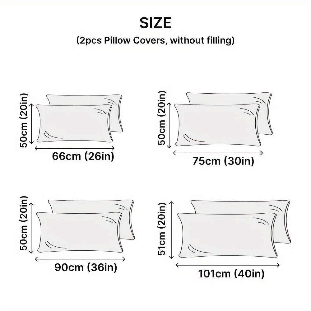 2pcs Zippered Waterproof Pillow Cover, Oil-resistant Knitted Pillow Protector for Bed Sleeping Pillowcase